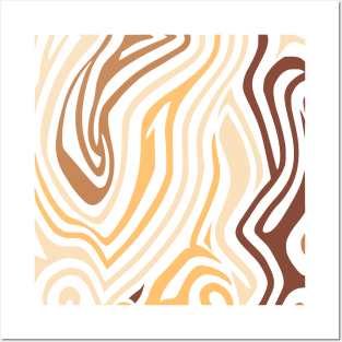 Spiral Pattern Brown Gradation Abstract Design Posters and Art